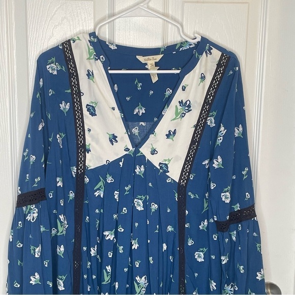 Matilda Jane Day Trippin Blue Floral Tunic Peasant Boho Mini Dress Size M - Picture 4 of 12